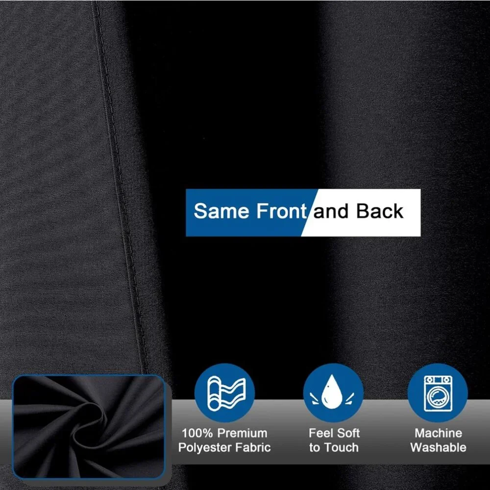 Solid Black Soft Cloth Shower Curtain | 72W x 72L | NWT